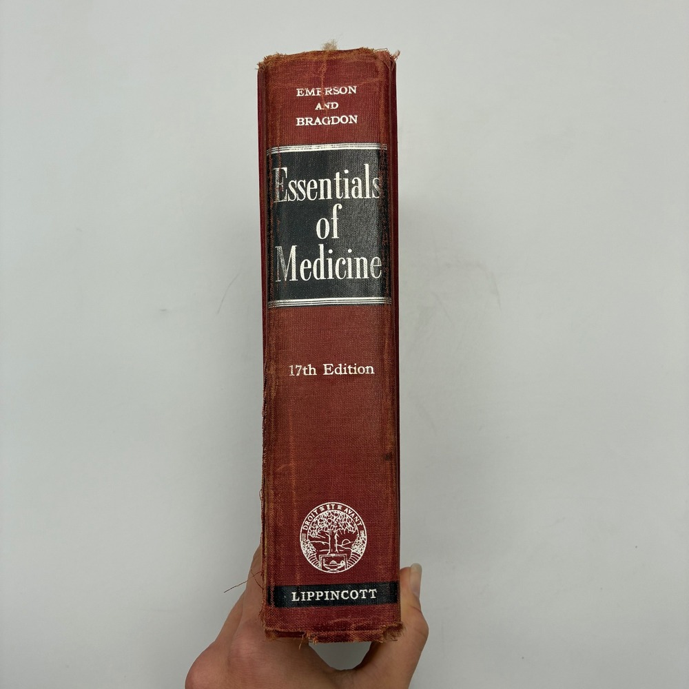 Vintage 1955 Essentials of Medicine 17th Ed Medical Nursing Textbook Emerson